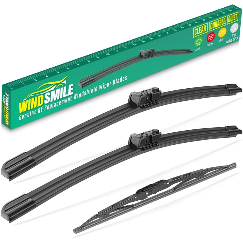 22" 22" 12" Windshield Wiper Blades Replacement for GMC Yukon Chevy Chevrolet Tahoe Suburban Cadillac Escalade 2021 2022 2023 2024 Premium All Weather Front Rear Wipers Set - OEM Quality (Pack of 3)