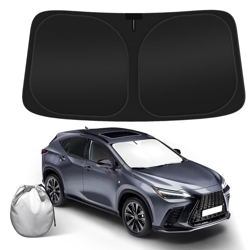 Car Windshield Sun Shade Compatible with 2022 2023 2024 2025 2026 Lexus NX NX250 NX350 NX350h NX450h+ Accessories Foldable Front Window Sunshade Custom for Lexus NX Windshield Sun Visor