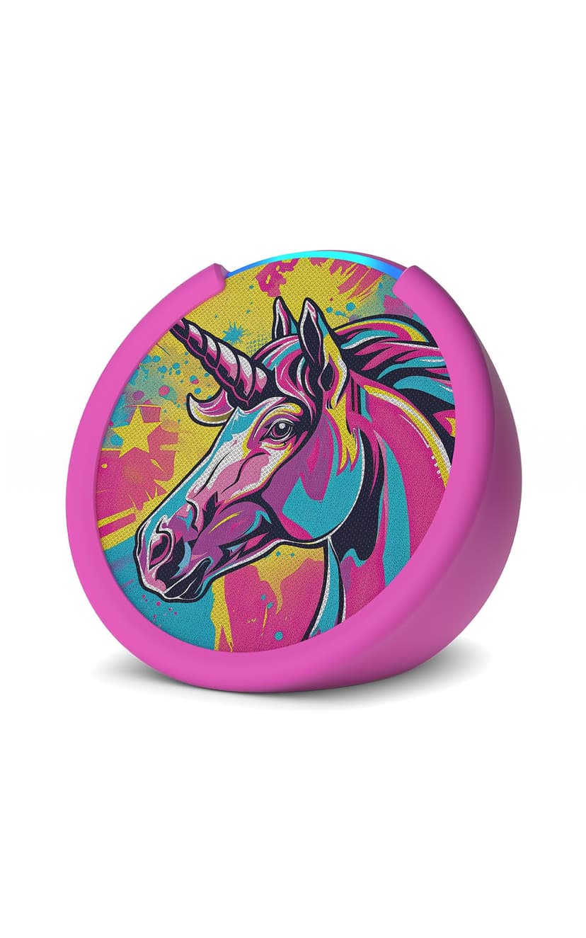 Amazon Echo Pop Kids (newest model), Enjoy age-appropriate audiobooks, sleep routines and Alexa+ experiences to create and learn, Unicorn design