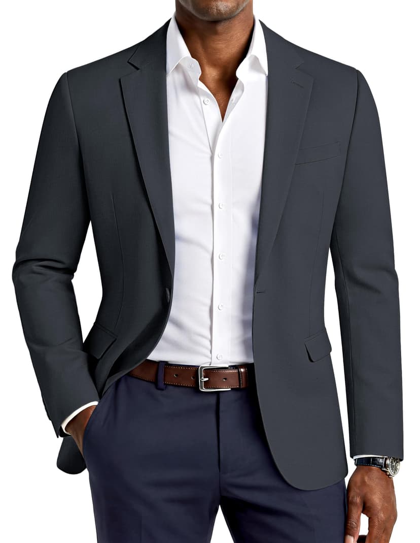 PJ PAUL JONES Men's Lightweight Sport Coat Casual Blazer Slim Suit Jacket | One Button Blazer, Breathable Sportcoat, Machine Wash, Anti Wrinkle, Mens Suit Jacket Casual Business Daily Party Prom