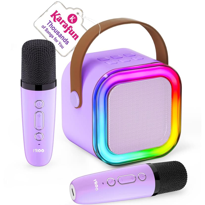 Mini Karaoke Machine for Kids, 2026 TOP Toys Birthday Gifts Ideas for Girls Ages 4, 5, 6, 7, 8, 9, 10, 12+ Years Old, Portable MP3 Player with 2 Wireless Mics for Family Home Party
