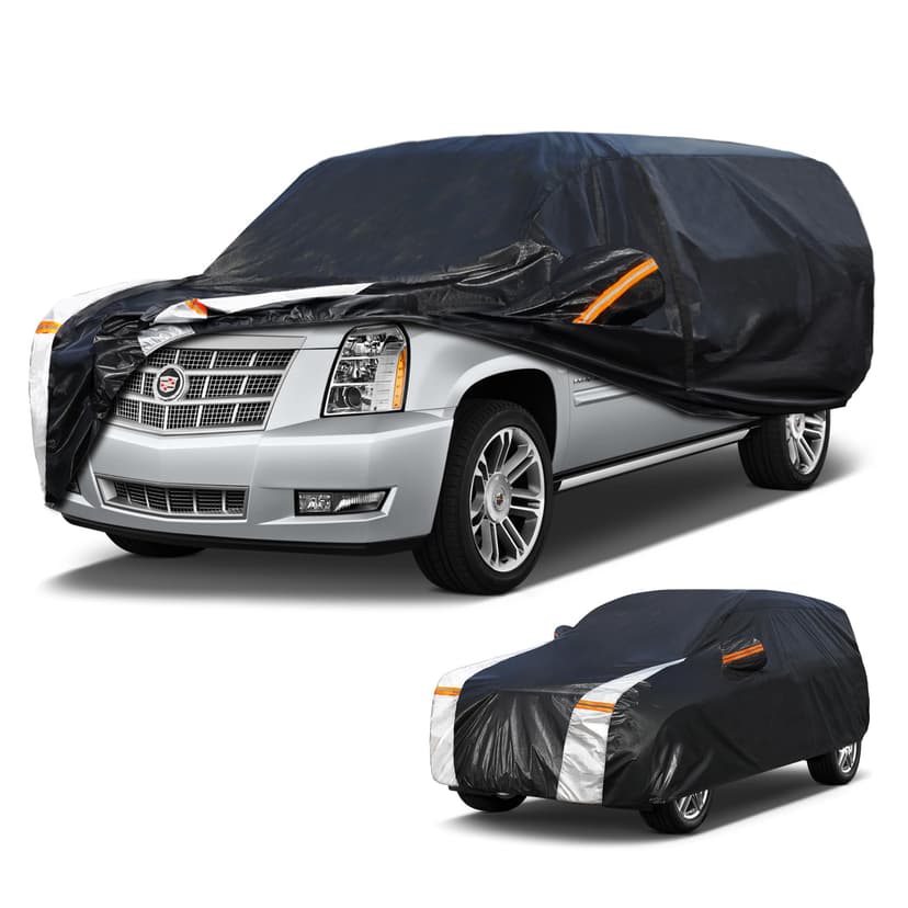 Cotryvox Large SUV Car Cover for Cadillac Escalade ESV(Suitable for ESV/IQ/IQL/EXT) 100% Waterproof All Weather, Heavy Duty Outdoor Full Exterior Covers Rain Sun Wind UV Protection.
