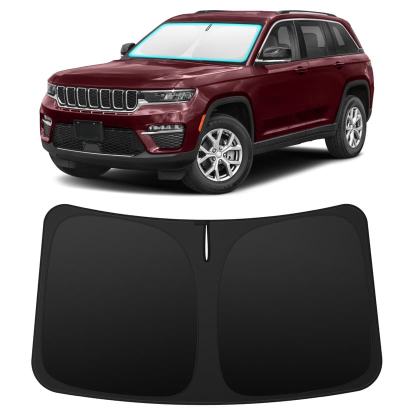 INSAUTO Custom Fit Windshield Sun Shade Accessories for Jeep Grand Cherokee 2011-2026, Foldable Front Window Sunshade, UV & Heat Reflector, Keeps Interior Cool, Includes Storage Bag