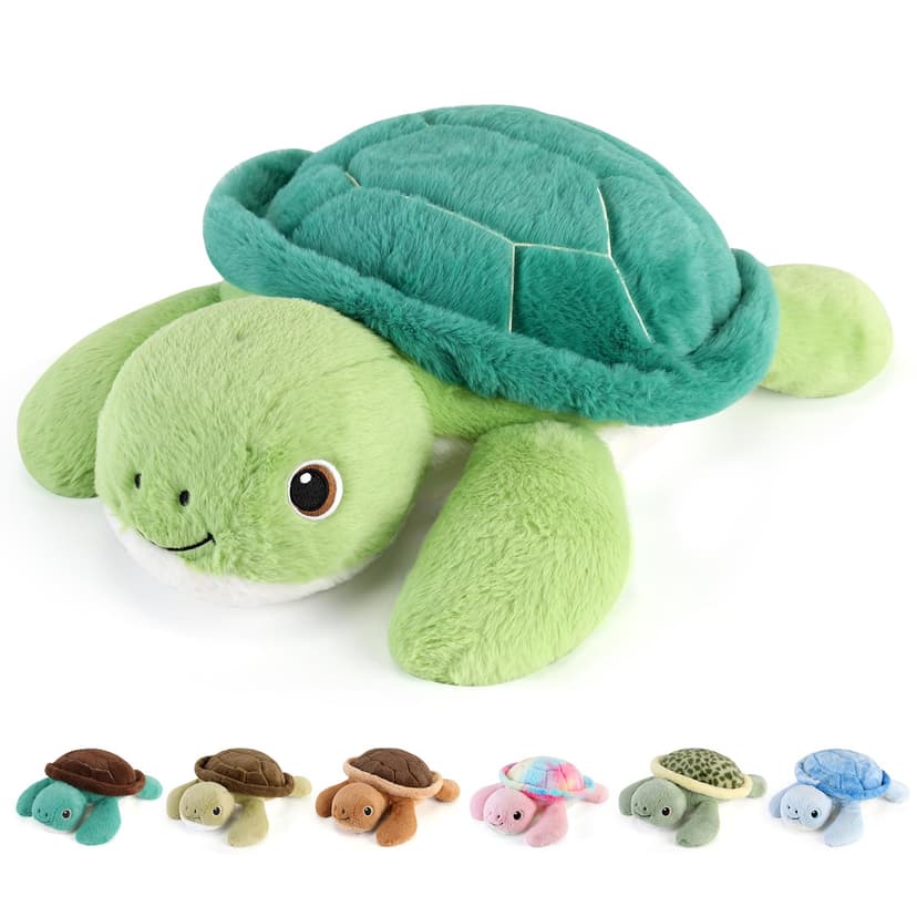 gnomantic Turtle Weighted Stuffed Animals - 22 Inch 4.5 Pounds Weighted Plushies Sea Turtle Stuffed Animal - Big Tortoise Plush Pillow - Cute Plush Toys Gifts for Kids & Adults (22" 4.5 lbs)