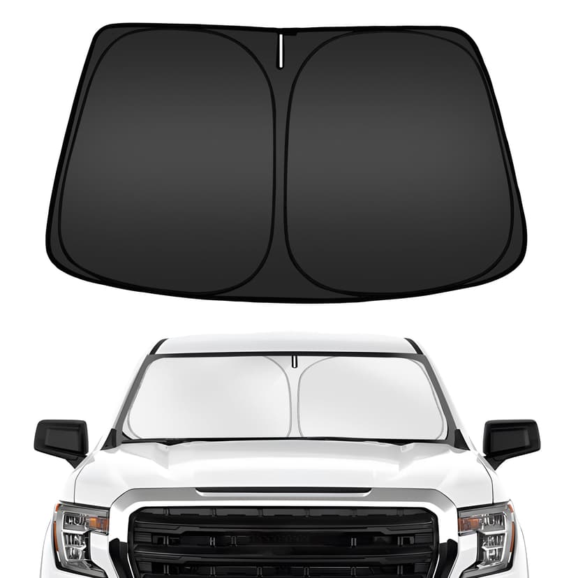 ARISMOTOR Windshield Sun Shade for Chevy Silverado/GMC Sierra 1500 2500 3500 2019-2025 2026, Custom Fit Foldable Front Window Sunshade Sun Visor Protector, Block UV Rays Keep Your Car Cooler
