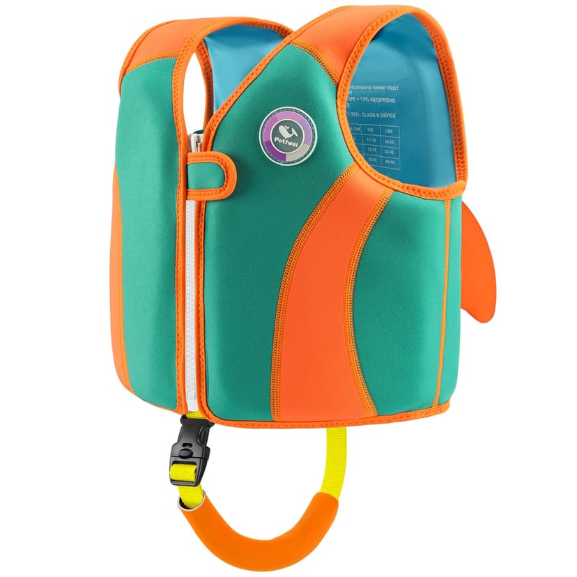 Pottwal Swim Vest for Kids - Swim Jacket - Made of Neoprene & EPE - with Adjustable Crotch Strap