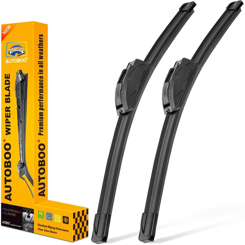 AUTOBOO 22" and 22" Windshield Wipers Blades (Pack Of 2),OEM Quality Premium All-Seasons Wiper blades,Stable and Quiet wiper blades