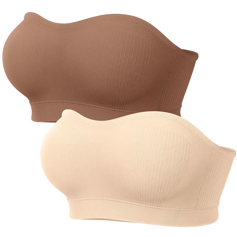 LetsJoli Push Up Strapless Bras for Women Supportive Bandeau Bra Non Slip Wireless No Underwire Padded Tube Bra