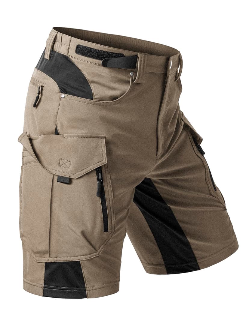 Moosehill Men's Hiking Cargo Shorts: Quick Dry 9 Pockets (Self-Storing) | Adjustable Waist, Stretch Panels, Reflective Strips, Lightweight, Water Resistant, Breathable, Outdoor Fishing Camping