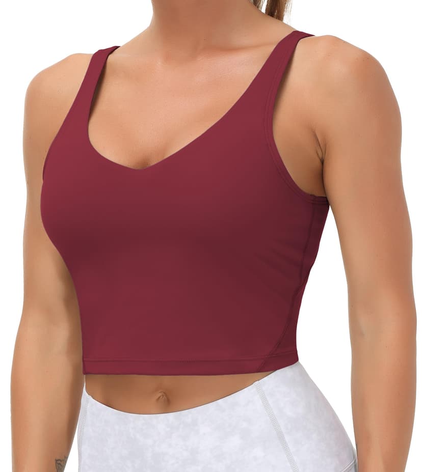 THE GYM PEOPLE Womens' Sports Bra Longline Wirefree Padded with Medium Support