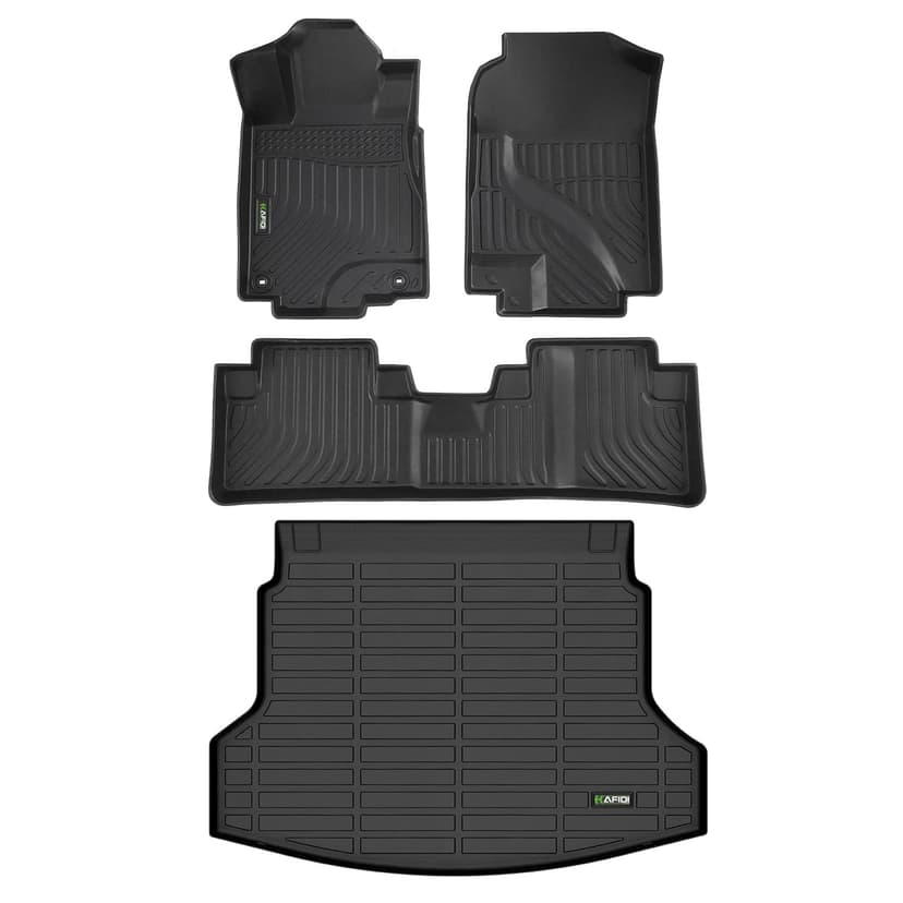 HAFIDI® Floor Liners & Cargo Mat for 2012-2016 Honda CRV Floor Mats | (Not fit EX-L & CRV Touring & with Subwoofer) All Weather Car Mats Custom Fit Full Set Accessories - Black