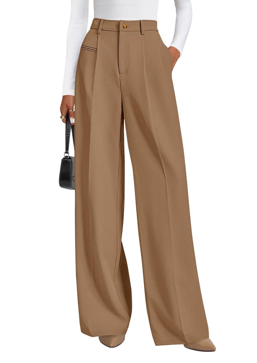 PRETTYGARDEN Womens Wide Leg Dress Pants 2026 Business Casual Flowy Work Palazzo Pants High Waisted Slacks Trousers
