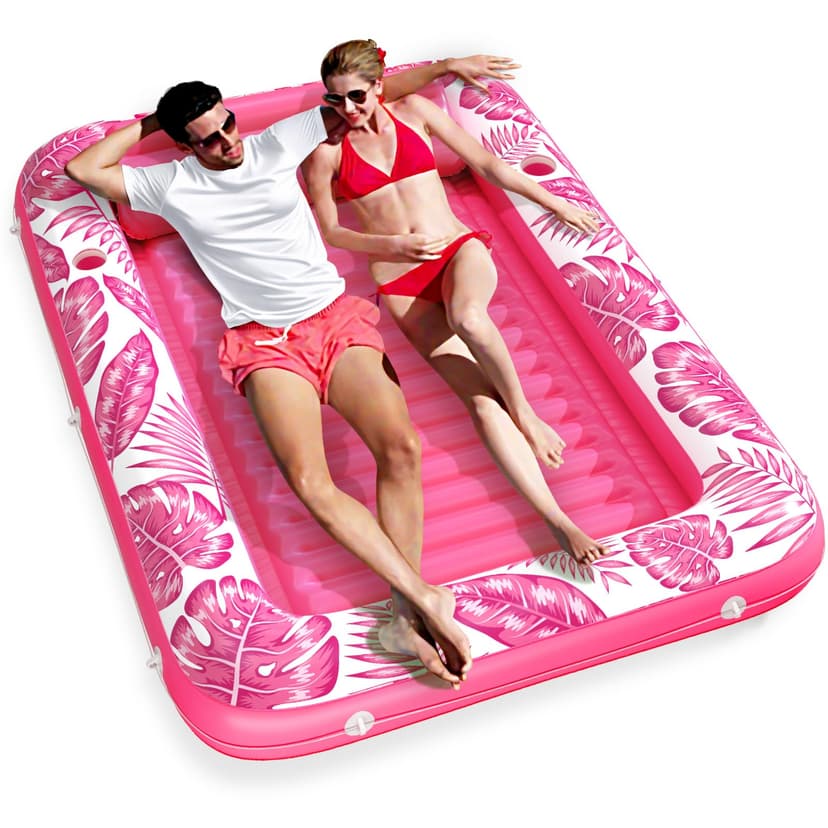Inflatable Tanning Pool Lounger Float - Jasonwell 4 in 1 Sun Tan Tub Sunbathing Pool Lounge Raft Floatie Toys Water Filled Tanning Bed Mat Pad for Adult Blow Up Kiddie Pool Kids Ball Pit