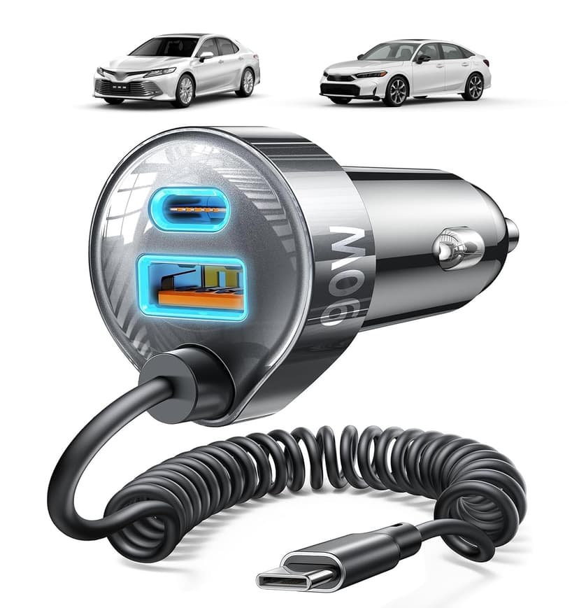 LISEN 90W for iPhone 17e 16 15 Pro Max Car Charger USB C Fast Charge,Super Fast for iPhone 15 16 17 Pro Car Charger USB C Adapter for iPhone 17 16 15 Air ProMax Plus,Samsung Galaxy S26 Ultra, Android