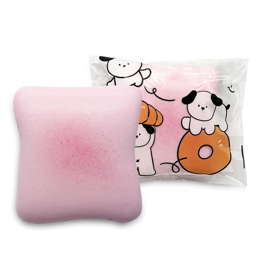 Bread Butter Squishy,Slow Rising Squishy,Stocking Stuffers,Stress Balls,Stress Relief & Fidget Toys for ADHD,Party Favor Gift (Pink)