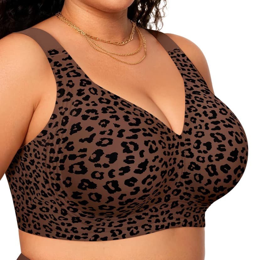 OEAK Womens Wireless Jelly Bra Plus Size Supportive Seamless Bras Full Coverage Push Up Comfortable No Underwire Tshirt Bras