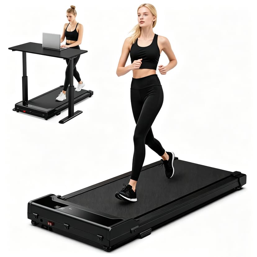 Walking Pad Treadmill for Home - Under Desk Walking and Running with Remote Control Portable Electric Machine Adjustable Slim Compact with 0.6-4.0MPH Modes Max up 265 Lbs for Home Office