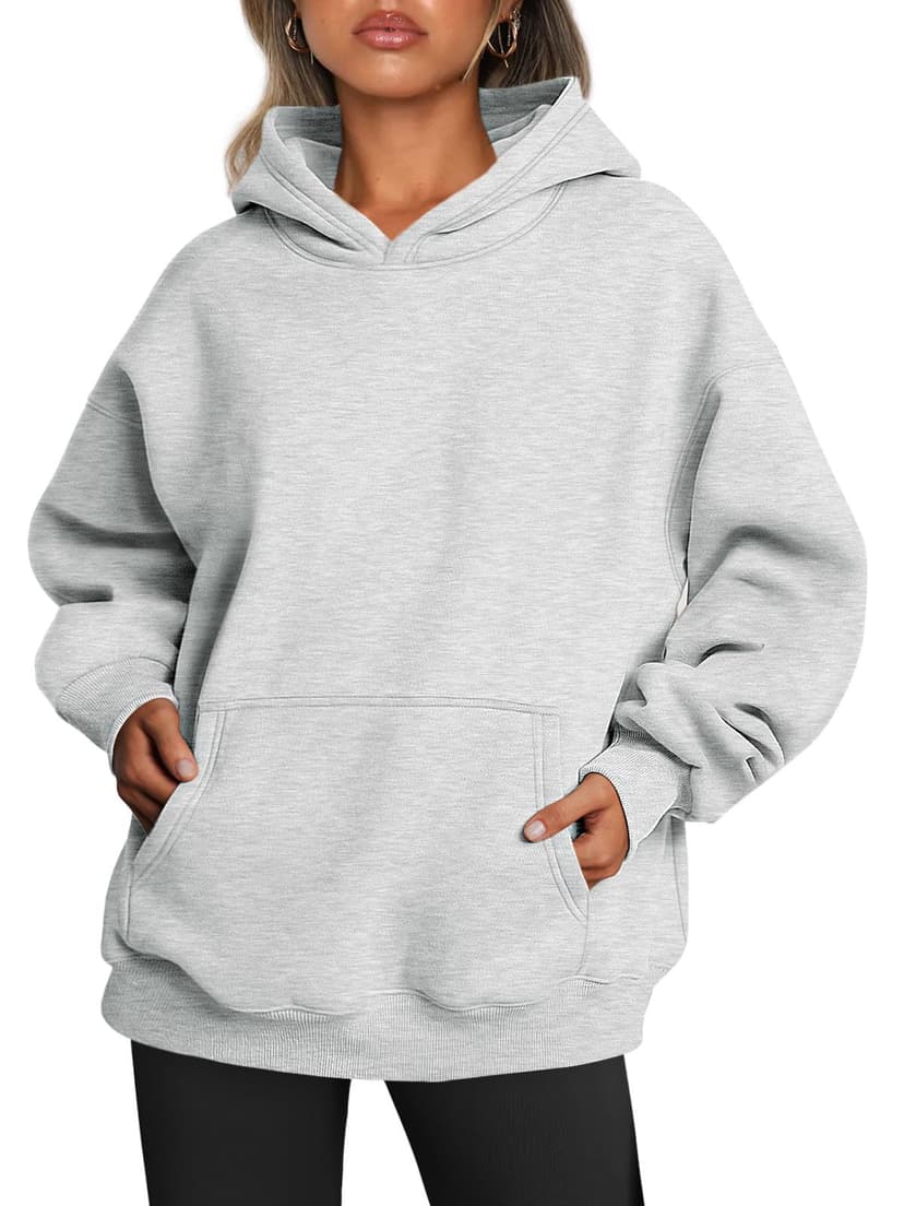Trendy Queen Womens Hoodies Oversized Sweatshirt | Cozy Fleece Sweaters, Basic Pullover Shirts, Large Kangaroo Pocket, Seamless Daily Outfit Match