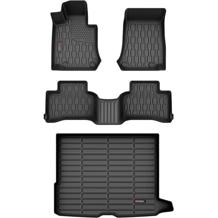 AUTOBULL Floor Mats & Cargo Liner Compatible with 2016-2022 Mercedes Benz GLC Cargo Mat, Full Set All Weather Protection 1st, 2nd Row Car Liners & Trunk Mat, Black