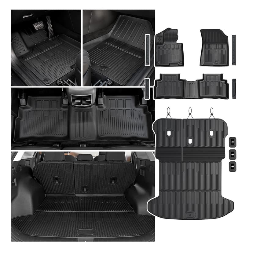 JOULARISE Floor Mats for Kia Sportage 2023-2026 Gas Only, w/Cargo Mat | Full Protection Mat Set with Cargo Liner, All Weather TPE, Non Slip & Odorless & Scratch Proof, Sportage Gas Accessories
