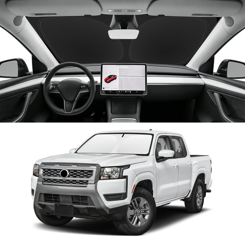 SLOGENTO Custom Fit Windshield Sun Shade for Nissan Frontier 2022-2026, Blocks UV & Heat, Front Window Sunshade Accessories, Easy Fold & Store Keep Your Car Cooler