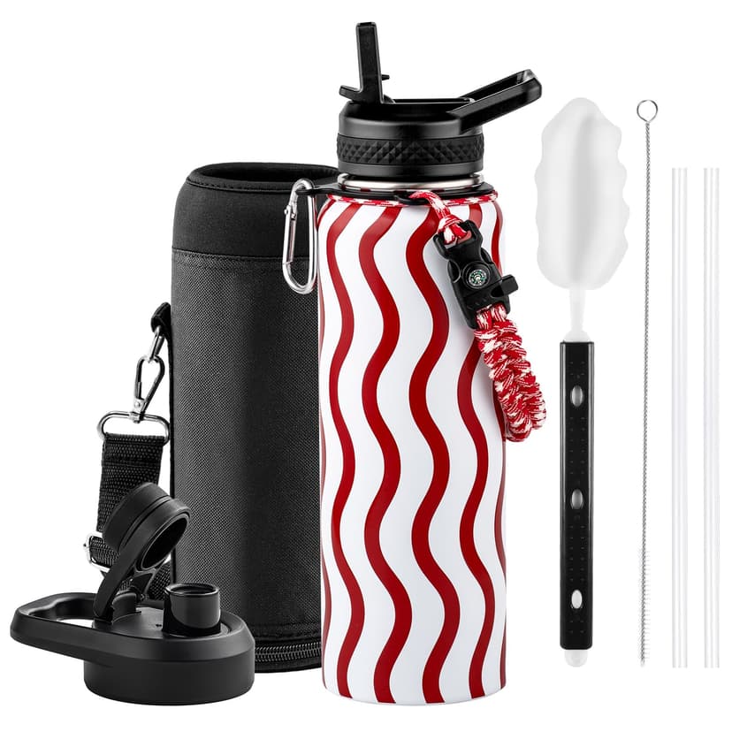 RAYMYLO 2026 Soccer Biggest Event Edition Insulated Water Bottle 40 oz, Nation Flag Design, Best Souvenir & Gift for World Soccer Lover, Vacuum Stainless Steel (Cold for 36Hrs), Leak Proof & Non-BPA
