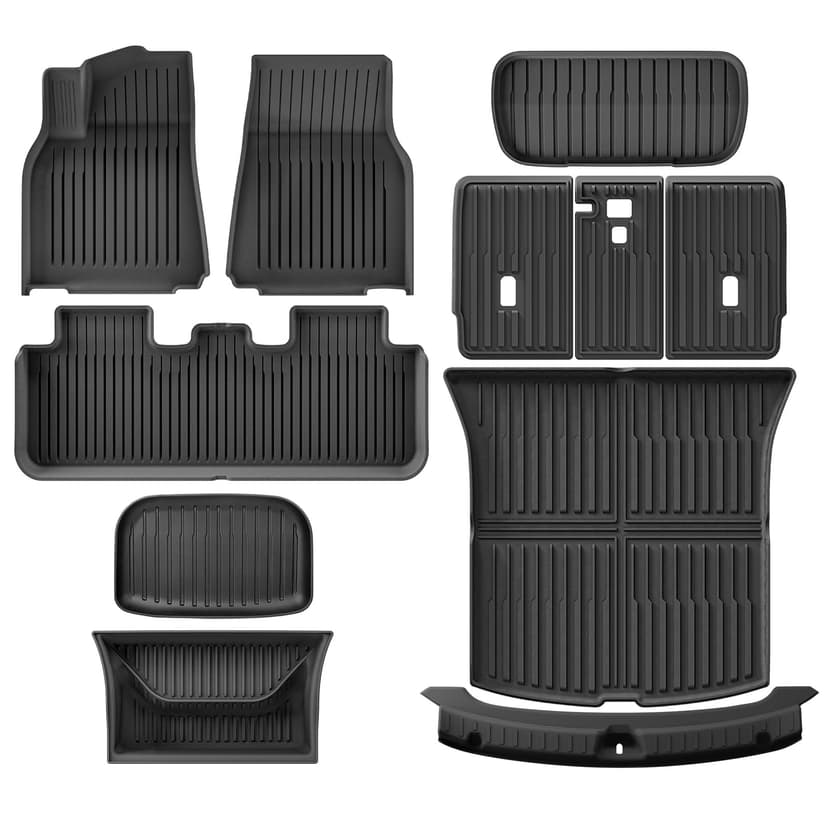 Autocessking Tesla Model Y Juniper 2025-2026 Floor Mats 11 Pcs All-Weather Car Mats & Cargo Liners, Non-Slip Full Interior ProtectionοΌNot for Standard