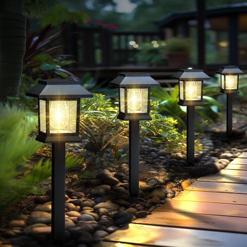 Greluna Solar Lights Outdoor,12 Pack 3000K Waterproof Auto On/Off Solar Pathway Lights for Your Garden, Landscape, Path, Yard, Patio, Driveway,Walkway Decor
