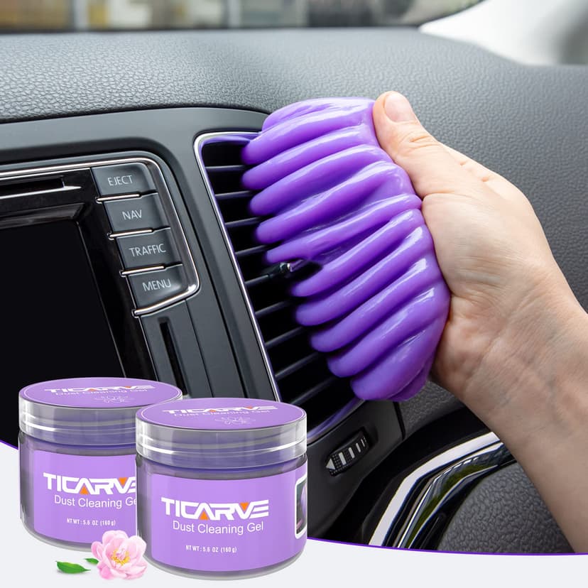 TICARVE 2Pack Cleaning Gel for Car Putty Car Vent Cleaner Cleaning Putty Gel Auto Tools Car Interior Cleaner Dust Mud for Cars and Keyboard Cleaner Slime Purple (320g/11.2oz) | Car Interior Cleaner Du