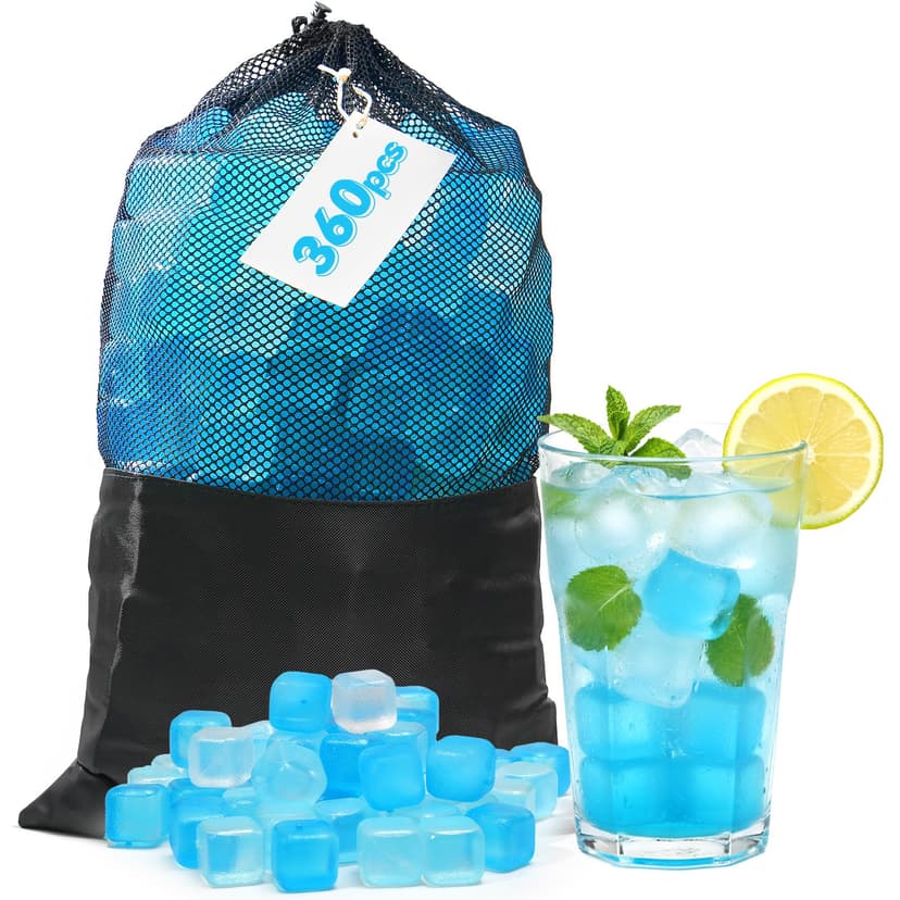 360 Pack Reusable Ice Cubes, Refreezable Plastic Ice Cubes | BPA-Free Ice Packs for Lunch Boxes, Coolers, without Diluting Drinks for Party Hosts & Outdoor Ice Baths Enthusiasts
