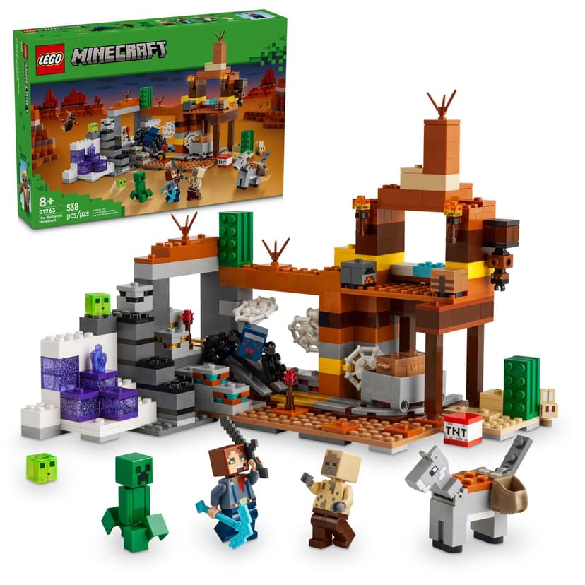 LEGO Minecraft The Badlands Mineshaft - Building Toys for Boys & Girls, Ages 8+ - Video Game Toy for Kids - W/Minecraft Minifigures - Gift for Birthdays - 21263