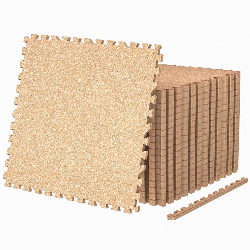 AIRHOP 0.79" Thick Gym Flooring for Home Gym, 24 Sq Ft Rubber Top Gym Mat | 6 Tiles, High Density EVA Foam, Waterproof & Non-Slip Rubber, Interlocking Puzzle Mats, Heavy Duty Floor Protection, 24"x24"