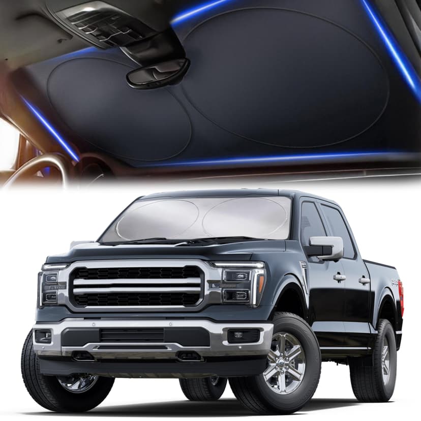 Autovir Truck Windshield Sun Shade Foldable – 280T Sun Visor Front Shield