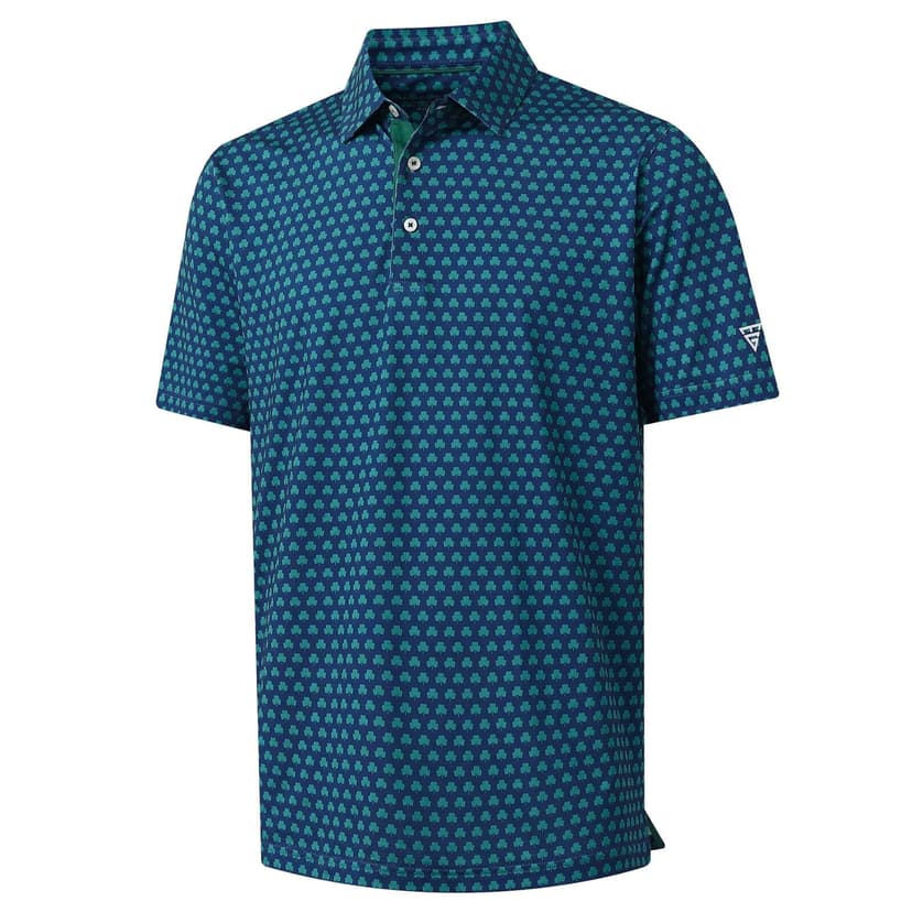 M MAELREG Mens Golf Shirt Short Sleeve Dry Fit Print Moisture Wicking Performance Patterns Collared Polo Shirt