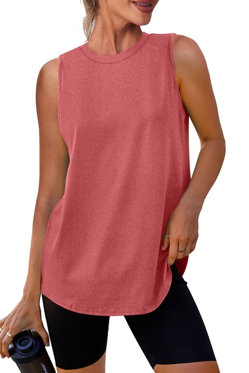 Womens Workout Tank Tops Lightweight Sleeveless Shirts for Women Loose Fit Tops for Athletic Running Tennis Yoga