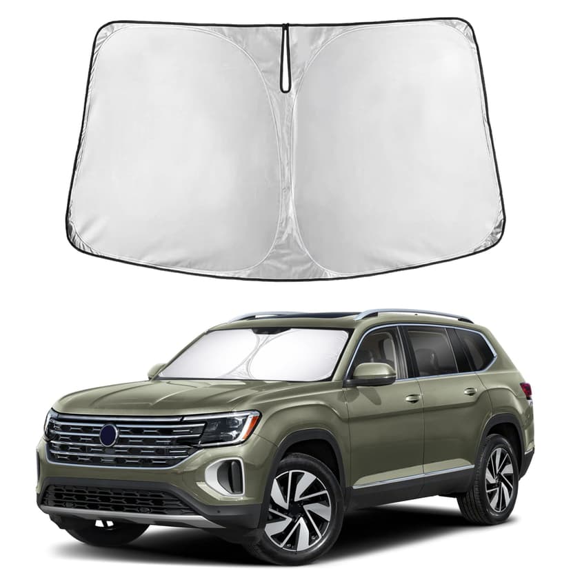 EcoNour Windshield Sunshade Compatible for Volkswagen Atlas 2018-2025 2026 | Sun Visor for Front Windshield & Window Sun Shade Cover, UV Heat Blocker & Protector, Car Accessories