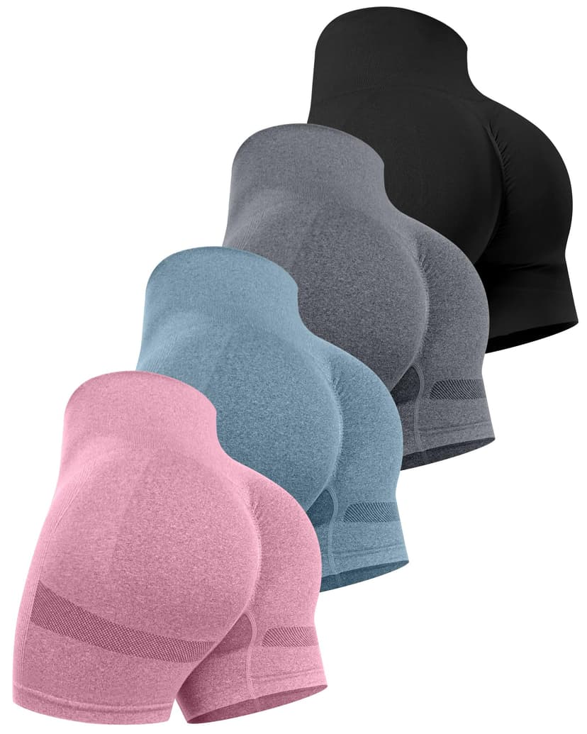 CHRLEISURE Workout Shorts Sets for Women, High Waisted Gym Butt Lifting Scrunch Butt Seamless Shorts