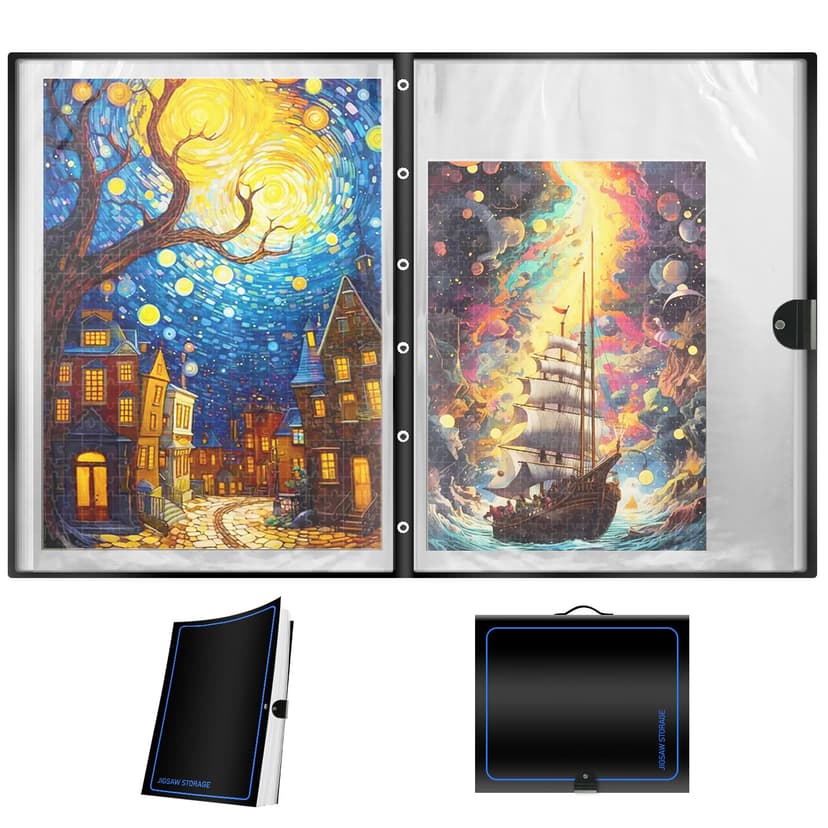 ALL4JIG 25.98"×30.31" Puzzle Binder – Space-Saving Storage Folder for 500–1000 Piece Puzzle Collection, Holds 20 Puzzles, HD Film Pockets, Birthday Gift for Mom & Grandma