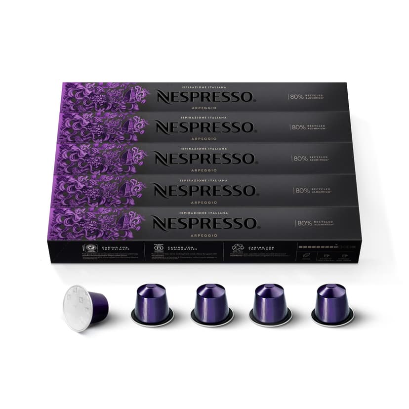 Nespresso Original, Arpeggio, Dark Roast, 50-Count Espresso Coffee Pods | Capsules Pack of 1