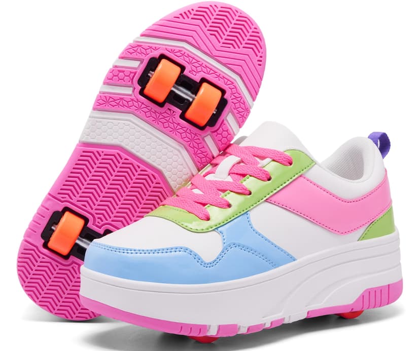 ANEFUN Roller Skate Shoes for Kids Girls Boys Detachable Wheeled Fashion Sneakers