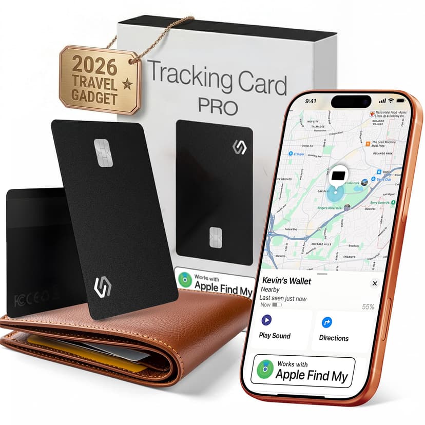 SPOTMINDERS Apple MFi Certified Wallet Tracker PRO Works with Apple Find My IP68 Rechargeable Tracking Card for Wallet Luggage Passport 0.07in Slim Credit Card Design Item Finder