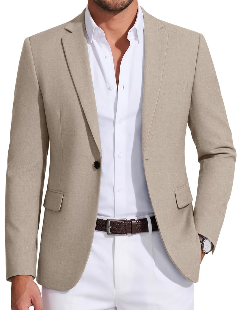 COOFANDY Mens Sport Coat Casual Blazer One Button Business Suit Jacket | Regular Fit Sports Coat, Lightweight Blazers, Notch Lapel, Solid Color, Wedding Prom Party Dress, Casual Daily Business