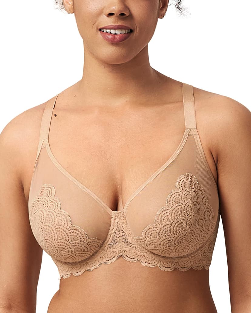 HSIA Minimizer Bras for Women Large Bust Full Coverage Lace Plus Size Bra - Mermaid Scales