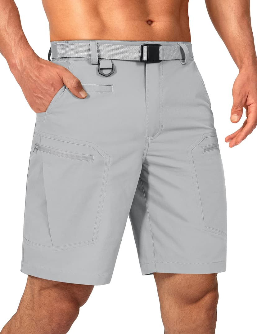 Shallowlulu Mens Cargo Hiking Shorts Water Resistant Quick Dry Lightweight Breathable Tactical Shorts with Nylon Belt