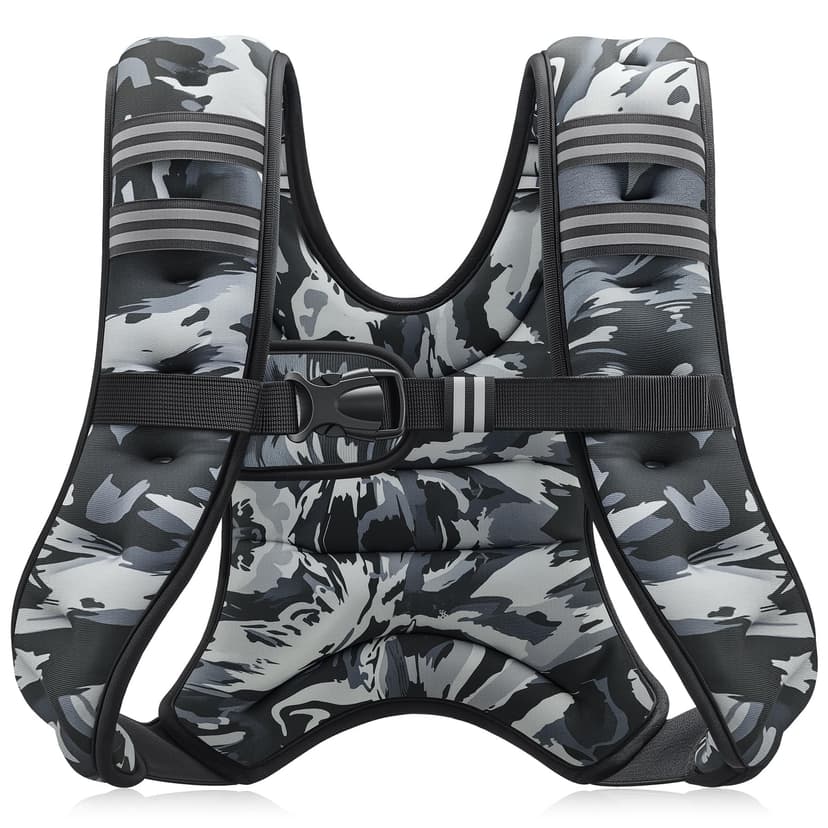 ZELUS Weighted Vest, 6lb/8lb/12lb/16lb/20lb/25lb/30lb Weight Vest with Reflective Stripe for Workout, Strength Training, Running, Fitness, Muscle Building, Weight Loss, Weightlifting