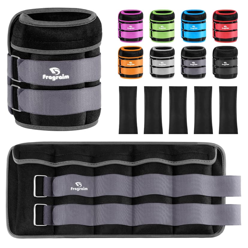 Fragraim Adjustable Ankle Weights 1-3/4/5/6/8/10/12/15/20 LBS Pair with Removable Weight for Jogging, Gymnastics, Aerobics, Physical Therapy