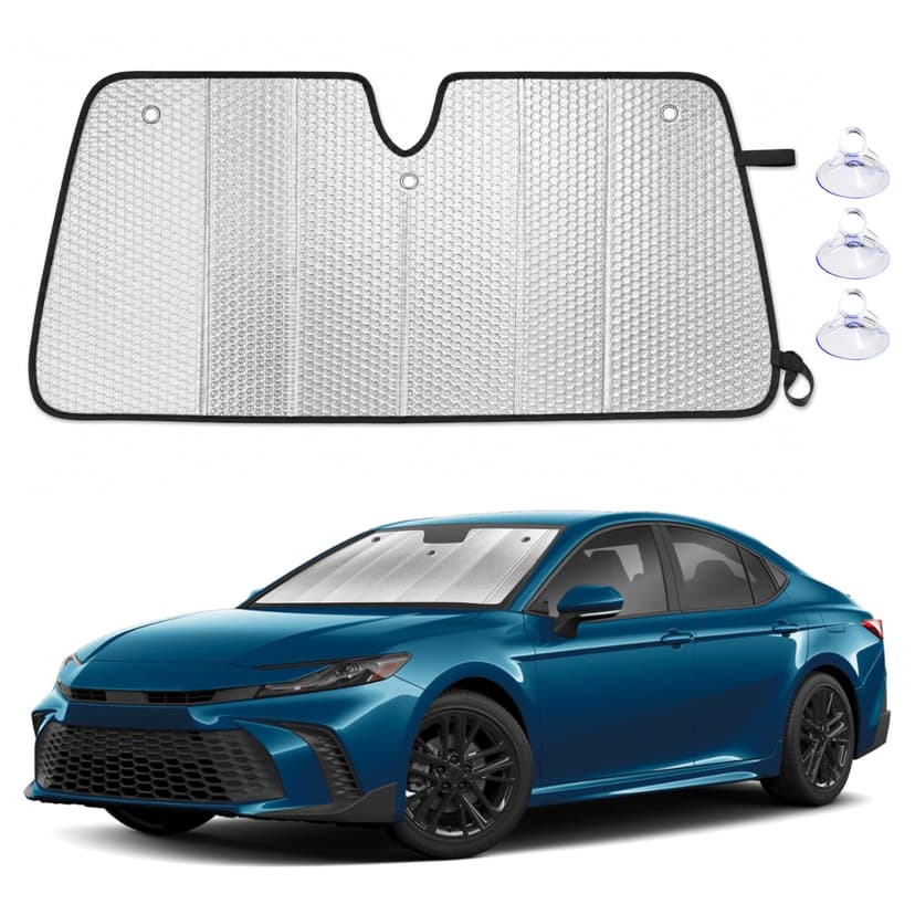EcoNour Accordion Foldable Windshield Sun Shade Fit for Toyota Camry 2025-2024 2025 2026 Sunshade, Front Car Window Shades Sun Visor, Blocks UV Rays & Heat, Car Accessories