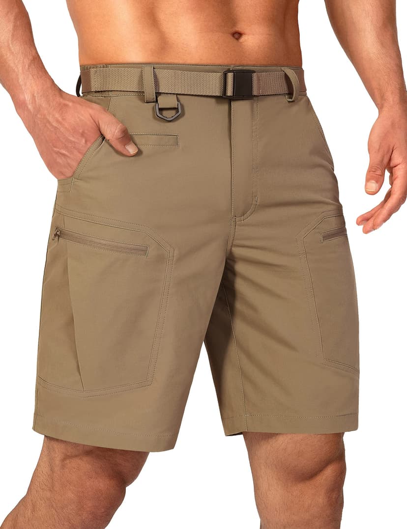 Shallowlulu Mens Cargo Hiking Shorts Water Resistant Quick Dry Lightweight Breathable Tactical Shorts with Nylon Belt