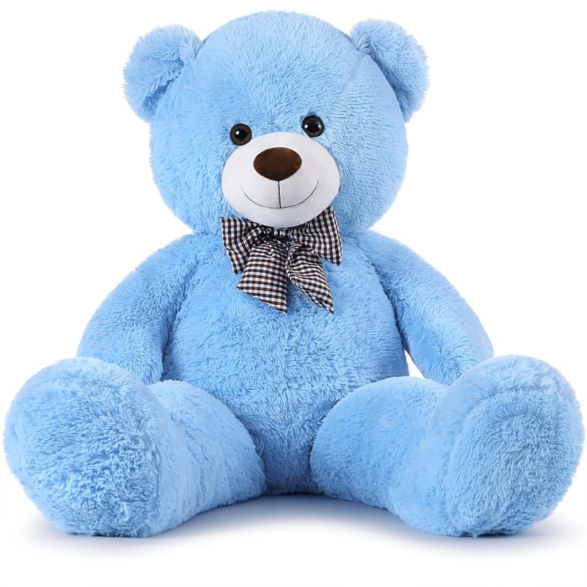 MorisMos Bow Tie Giant Teddy Bear 4 Feet, 47inch Stuffed Animal Big Teddy Bear Plush, Classic Girlfriend Boyfriend Gift on Birthday, Blue