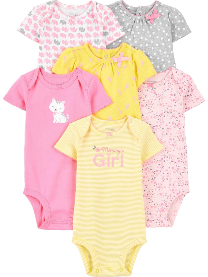 Simple Joys by Carter's Baby Girls 6 Pack Short Sleeve Bodysuit